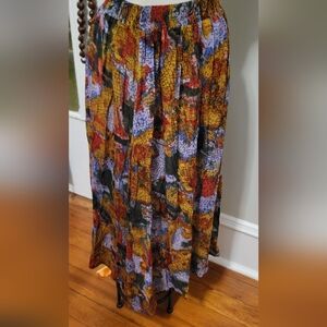 Small * Long Sheer LIGHTWEIGHT Skirt * Elastic Waist